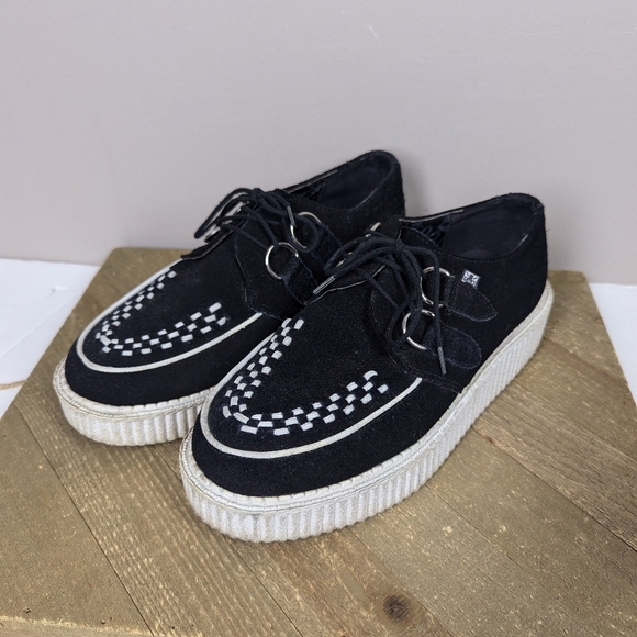 T.U.K Shoes - T.U.K. Black Suede Creepers Women’s Size 8 – Platform Gothic Punk Rockabilly Sho